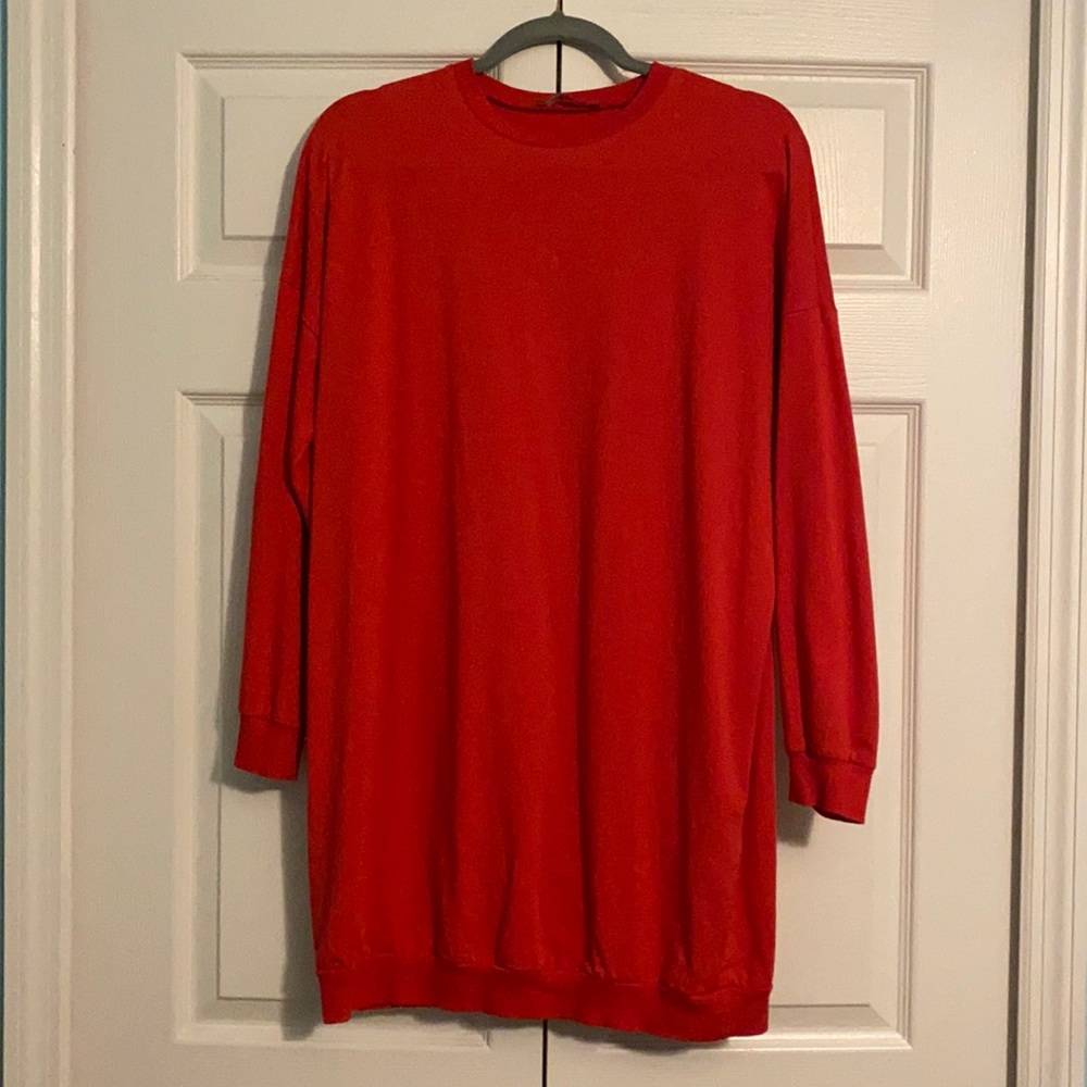 Red sweater dress